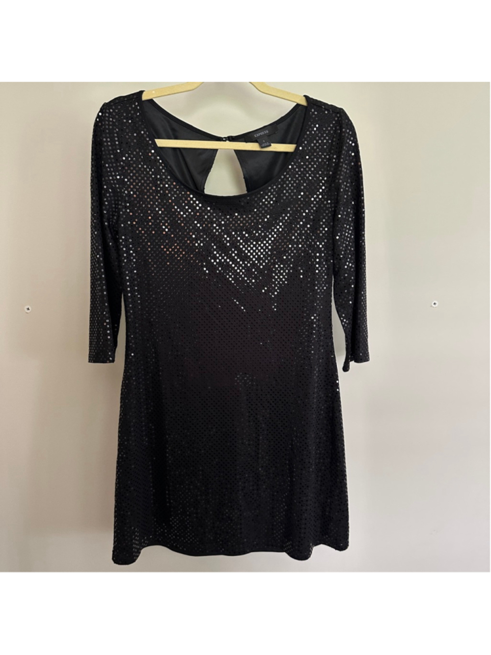 Express Women Sequin Dress Size S Black Y2K Vintage - Picture 2 of 12